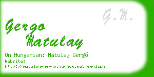 gergo matulay business card