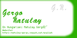 gergo matulay business card